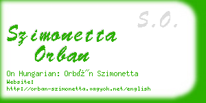 szimonetta orban business card
